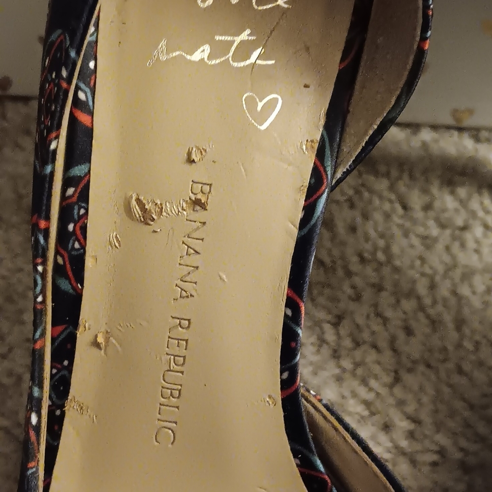 Banana Republic Andilla D'Orsay Blue multicolor Pumps Heels Women's Size 7.5 M - Picture 9 of 9